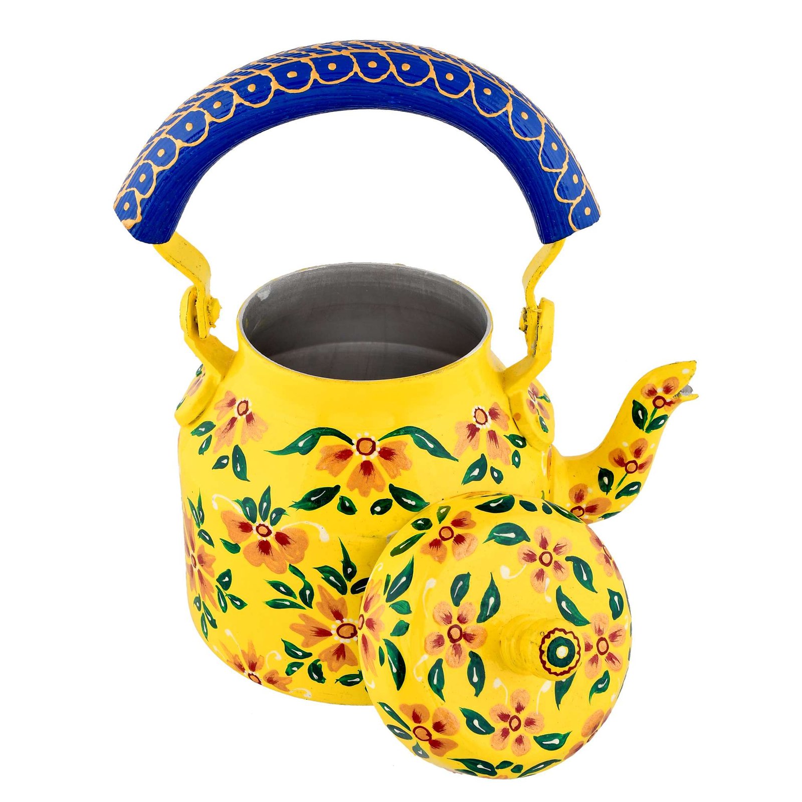 Hand-Painted Aluminium Tea Kettle - 750 ml for kitchen décor Home Décor , Tea Party , Serving - Image 3