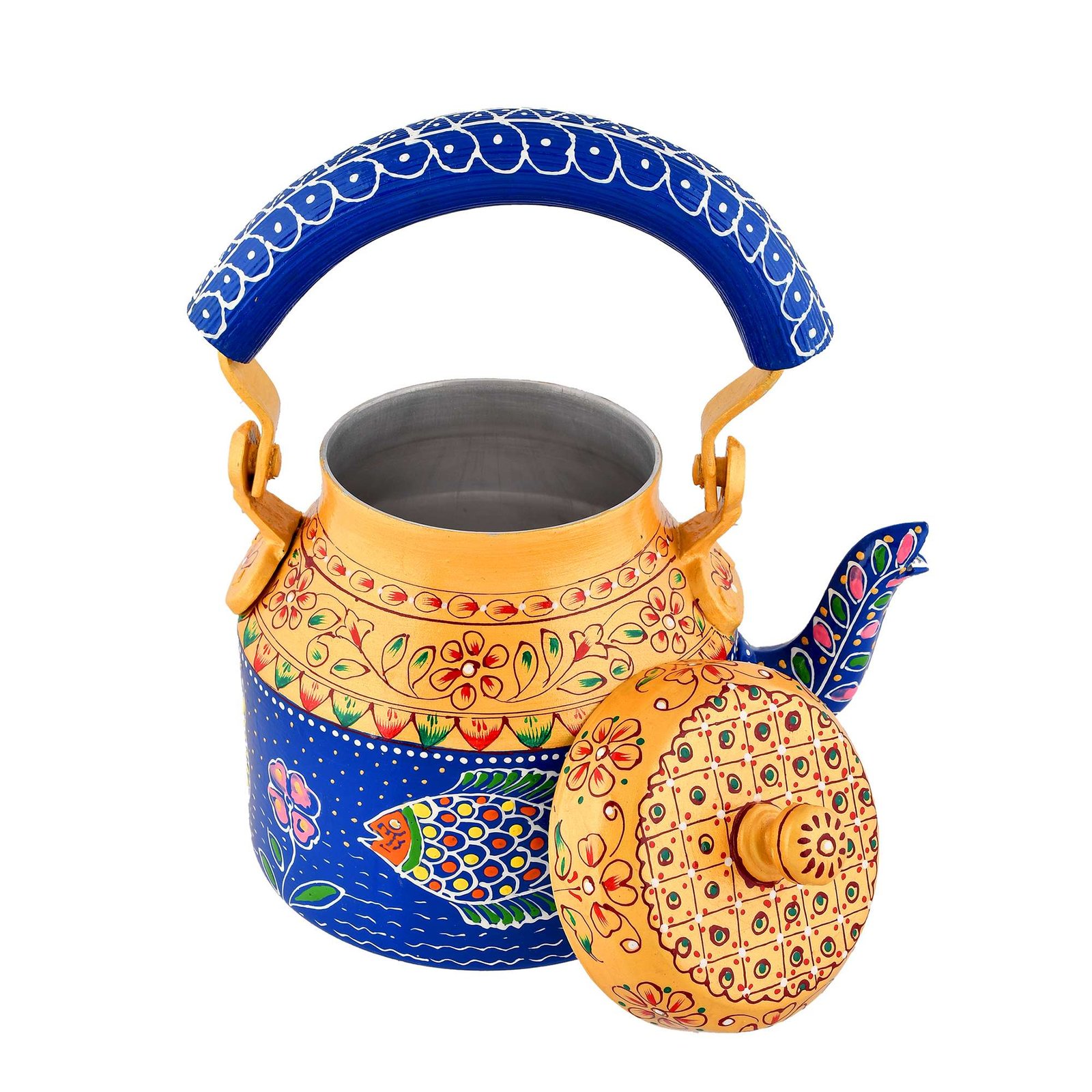 Hand-Painted Aluminium Tea Kettle - 750 ml for kitchen décor Home Décor , Tea Party , Serving - Image 3