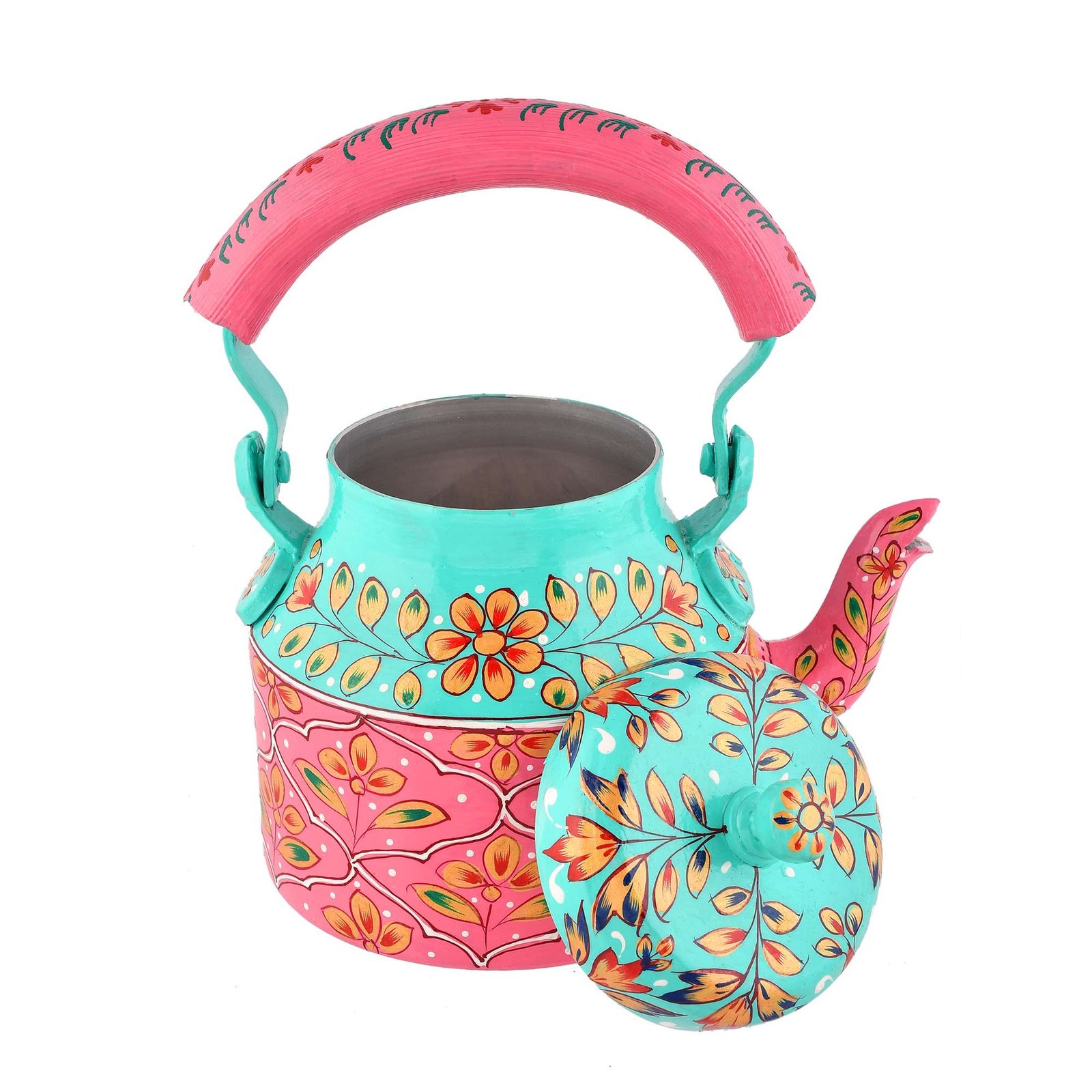 Hand-Painted Aluminium Tea Kettle - 750 ml for kitchen décor Home Décor , Tea Party , Serving - Image 3