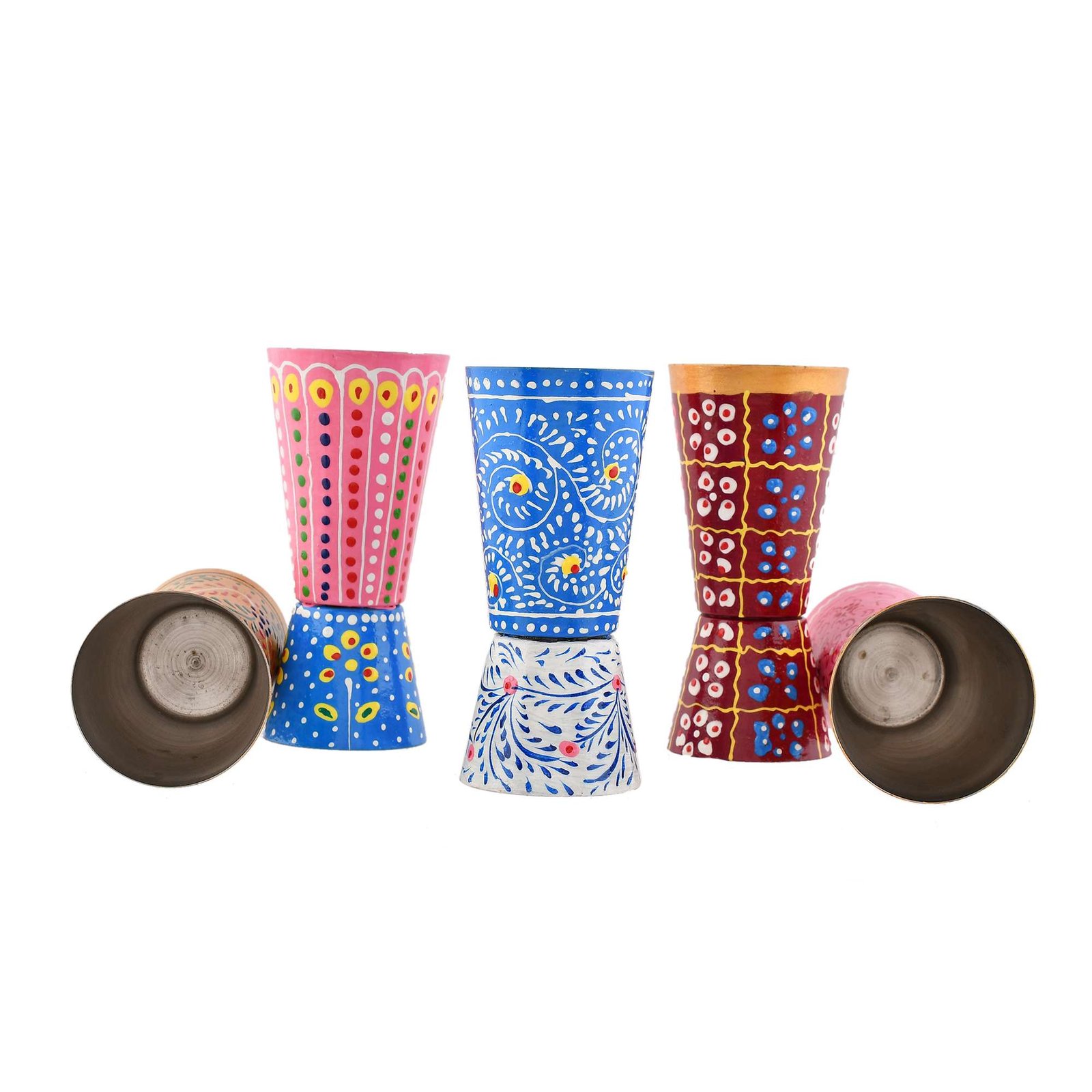 Sleek Aluminium Set of Five Cocktail Glasses - Premium Shatterproof Martini Glassware - Image 4